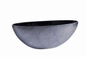 Donica ozdobna Misa owalna Lavida - Srebro (średnia)