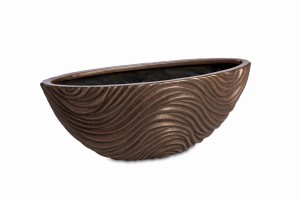 Donica ozdobna Misa owalna Wave - Brąz (mała)