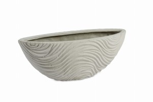 Donica ozdobna Misa owalna Wave - Alabaster (mała)