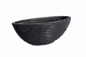 Donica ozdobna Misa owalna Wave - Grafit (mała)
