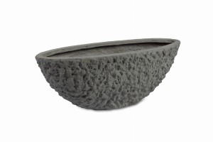 Donica ozdobna Misa owalna Volcano - Bazalt (mała)