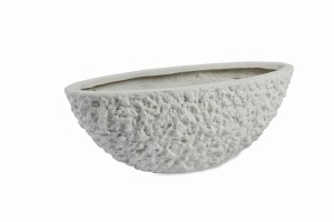 Donica ozdobna Misa owalna Volcano - Alabaster (średnia)